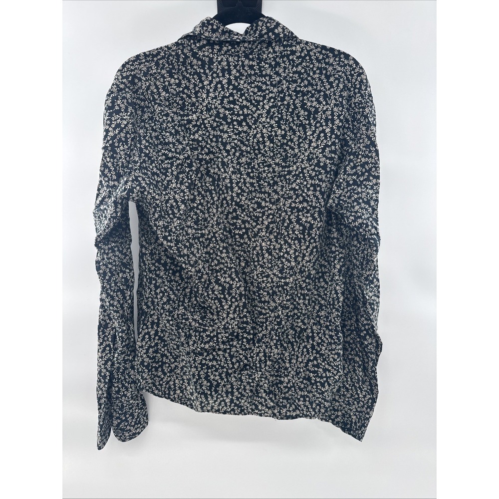 Vintage Agnes B. Homme Floral Shirt -42- 100% Cotton Black Blue - Picture 5 of 5